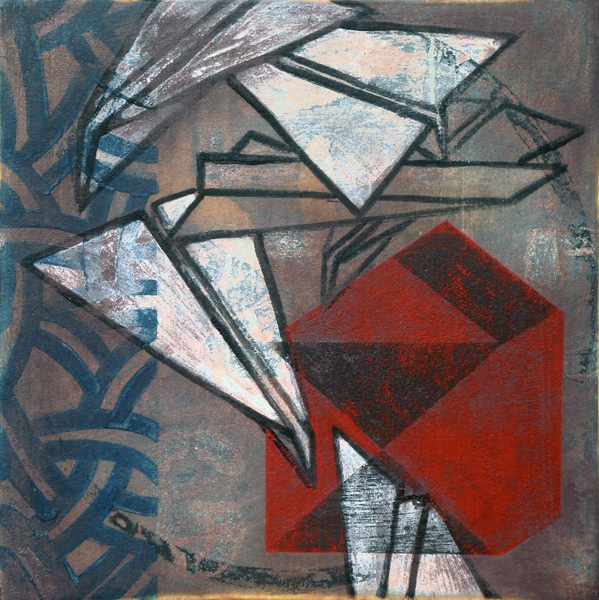 Martin Webb, If You Get There Before I Do 6, mixed media, 12 x 12