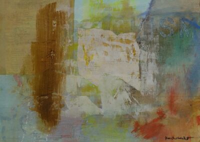 Ann Knickerbocker, Schism Open Your Heart, mixed media, 16x20