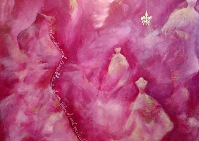Cynthia Tom, Accepting the I Am, 48 x 48 in, acrylic on wood