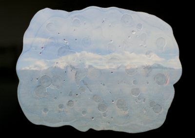 Tania, Houtzager, Heavy Clouds, Fug, inkjet transfer plaster and acrylic glass- 14inx 14in