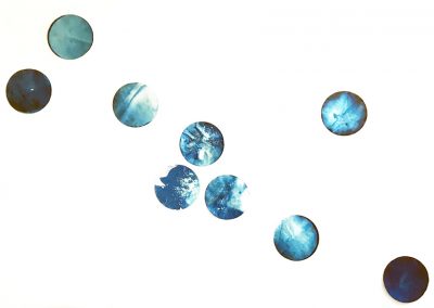 Hannah Perrine Mode - Europa (pouring in from Taurus), cyanotype on filter paper,