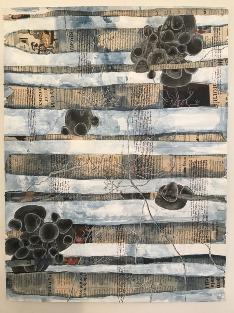 Ellen Vogel, Breathe Deeply, Acrylic And Ink, 37 x 25 ins.
