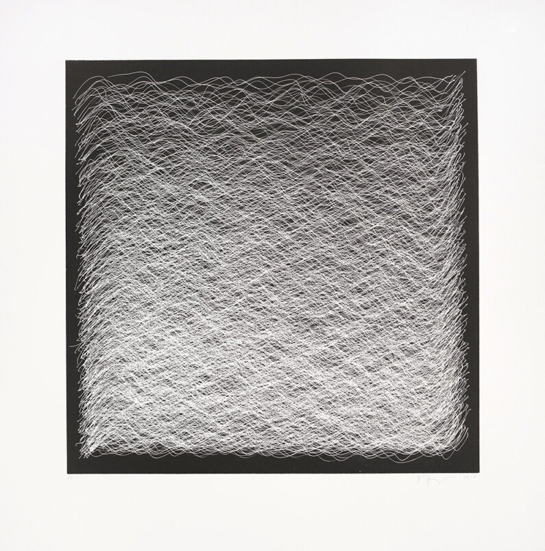 Jane Springwater, Changing with the Tides, Aquatint etching, 27 x 27 in, 2018