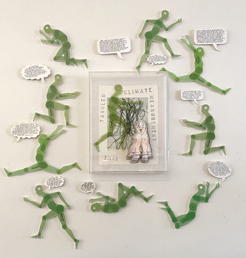 Maryly Snow, Tangled Climate Measurement Time, installation, etching, mixed media, 45 x 45 x 2 in, 2019-2021