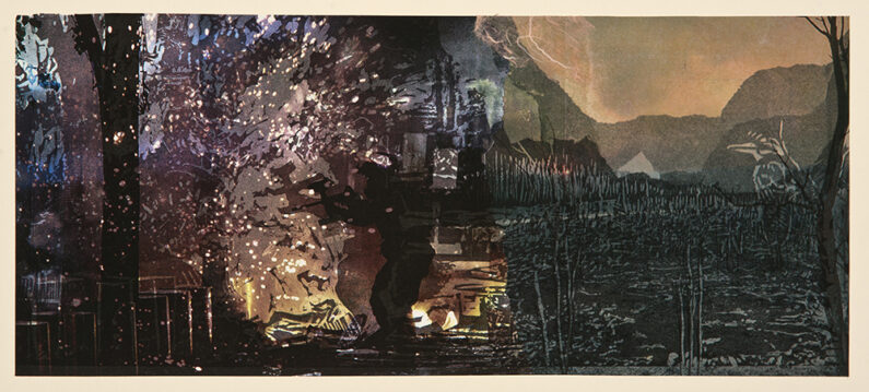 Robynn Smith, August #9, relief print, collage, 6 x 17 in, 2020