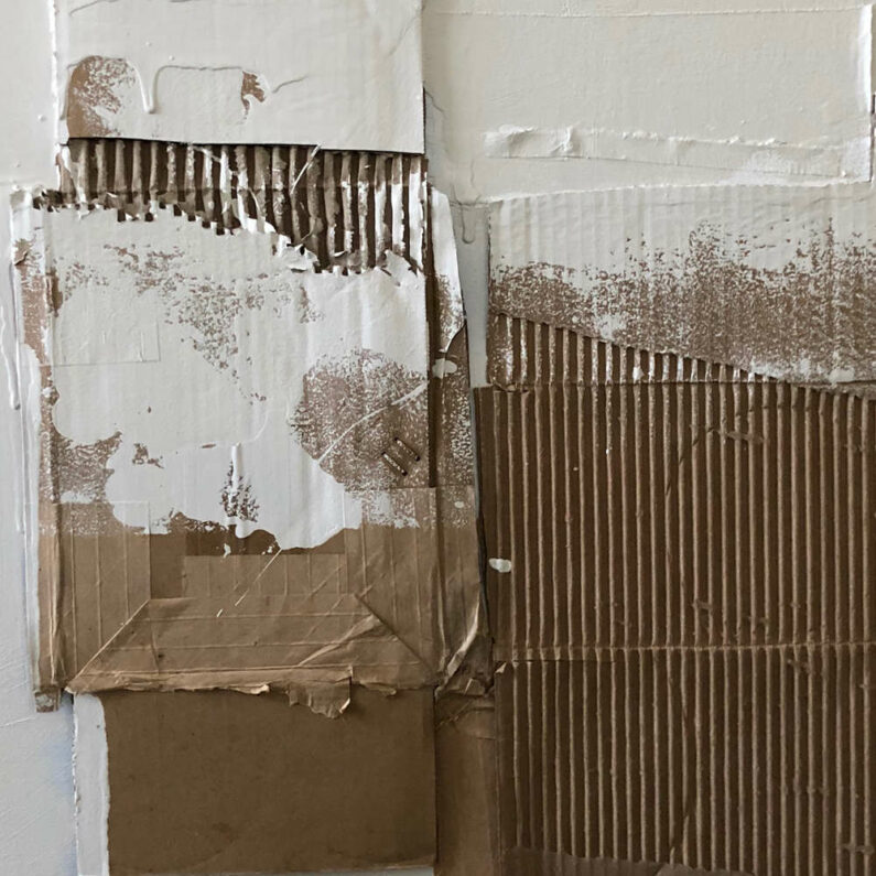 Betsy Kellas - Installation Component 8 (detail) - Cardboard Latex On Panel, 24in H x 24in W x 1 D
