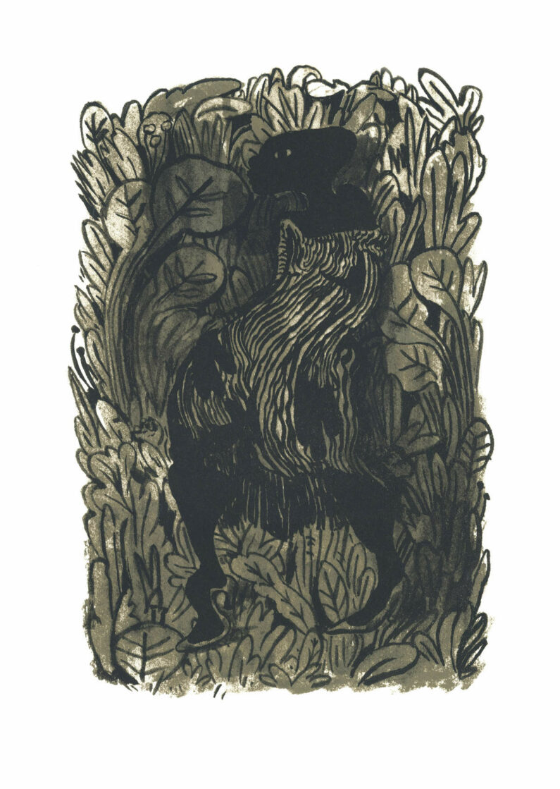 Lenworth Mcintosh - Lady In The Leaves - screenprint, 10x15