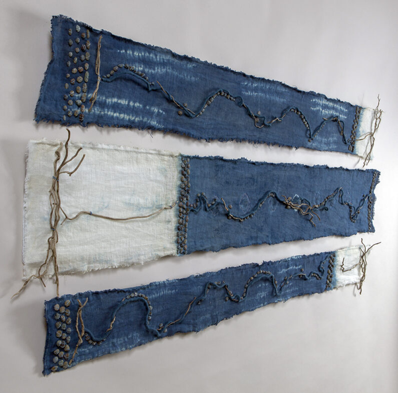 Renee Owen, Mapping the Dead Zones, fiber, 34 x 60 ins