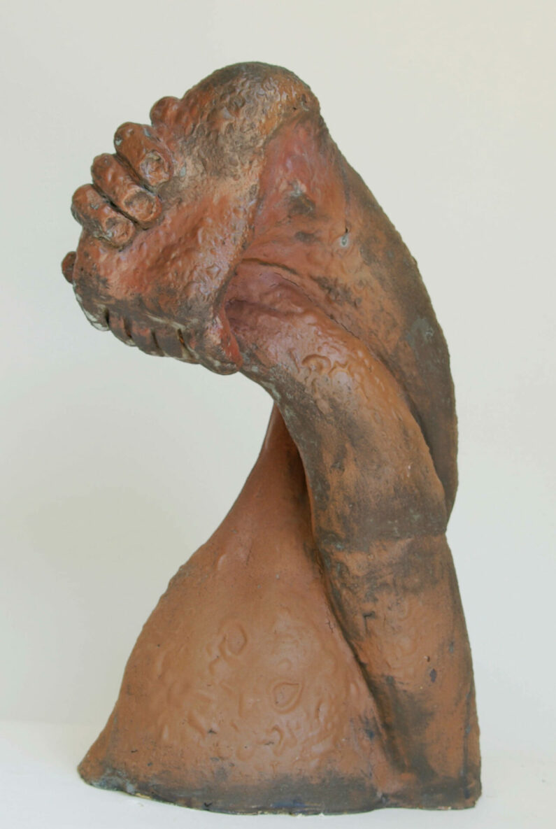Mimi Abers - Staying Flexible - clay, 14x12x6ins