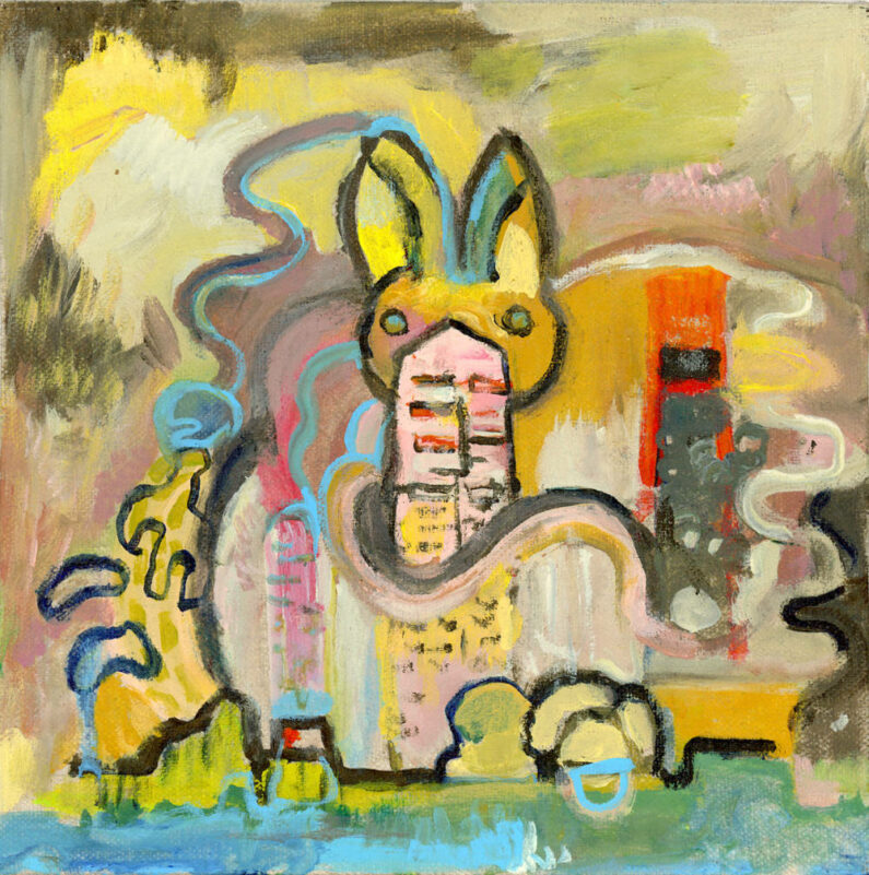 Ann Phelan - Skyscrape - Acrylic On Linen Panel - 8in x 8in