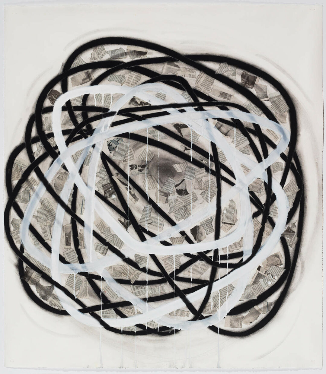 Patricia Thomas - Critical Mass 2 - Charcoal Gouache Pencil Collage On Paper - 42x37in