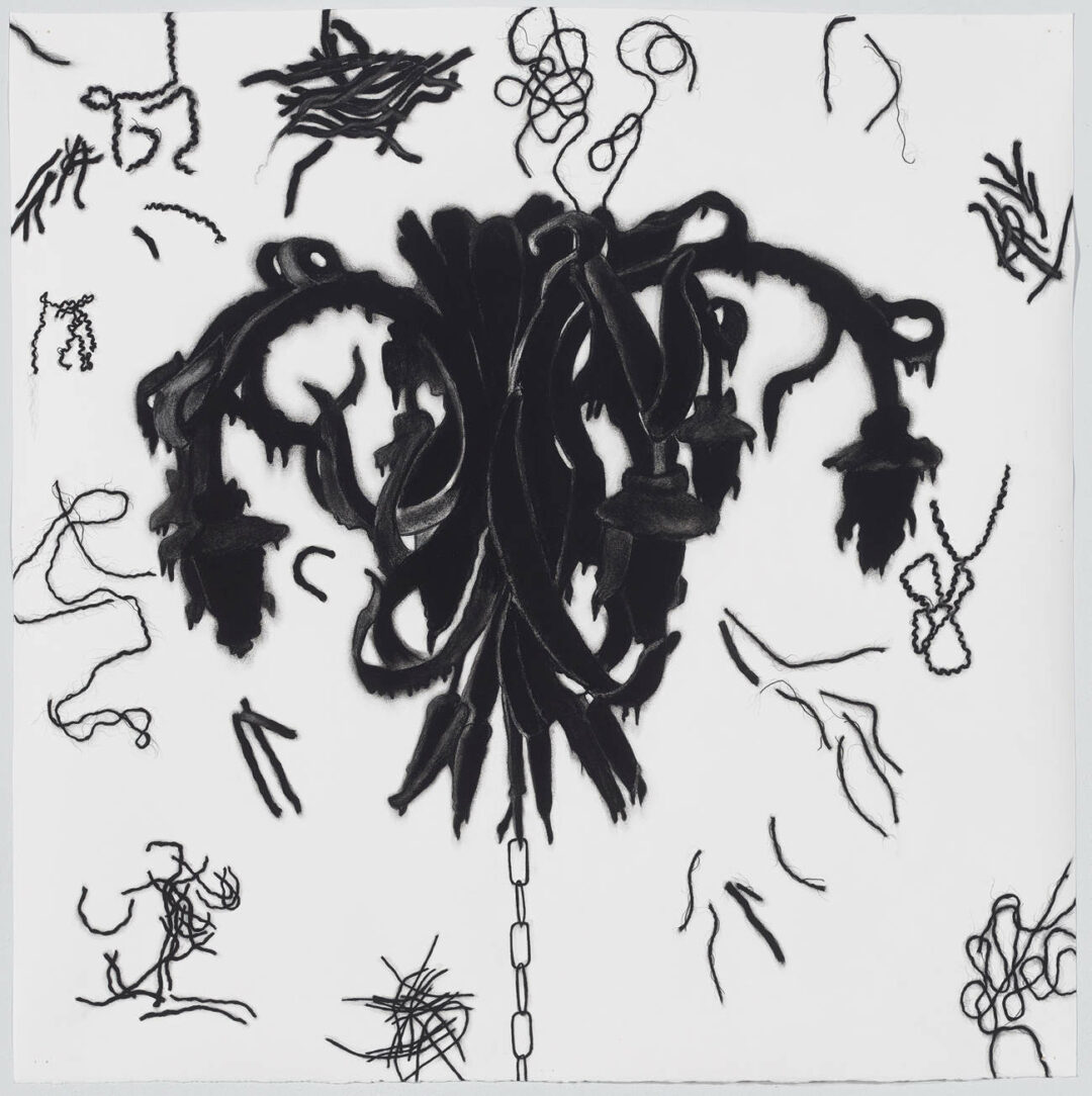 Patricia Thomas - Tilt A World - Charcoal On Paper - 36x36in
