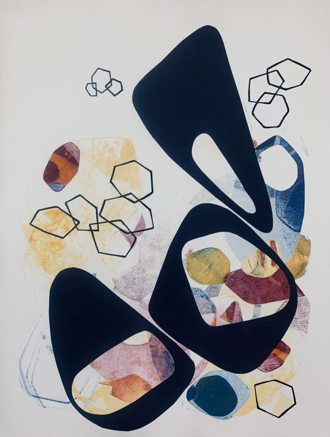 Austin Buckingham - Untitled 13 - Monotype Framed - 36in H x 24in W x 2in D