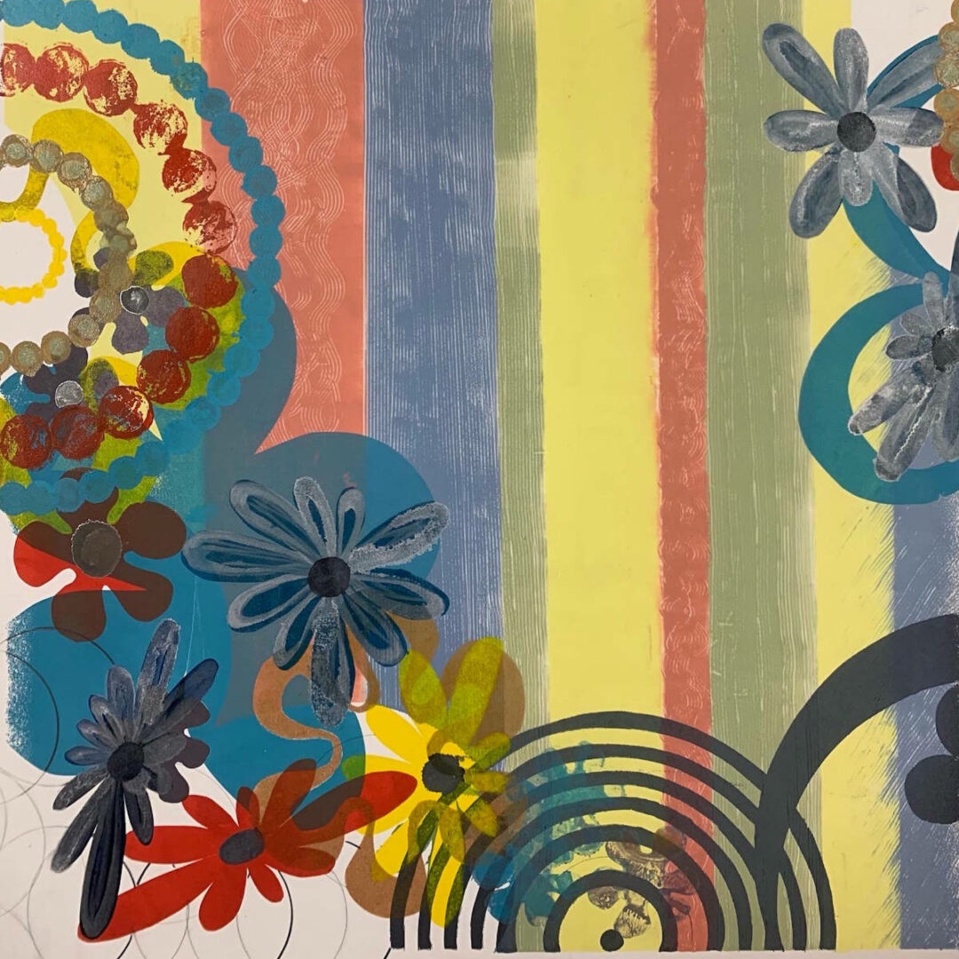 Austin Buckingham - Monotype Triptych Part 2 - Printmaking - 20inH x 20inw x 2inD