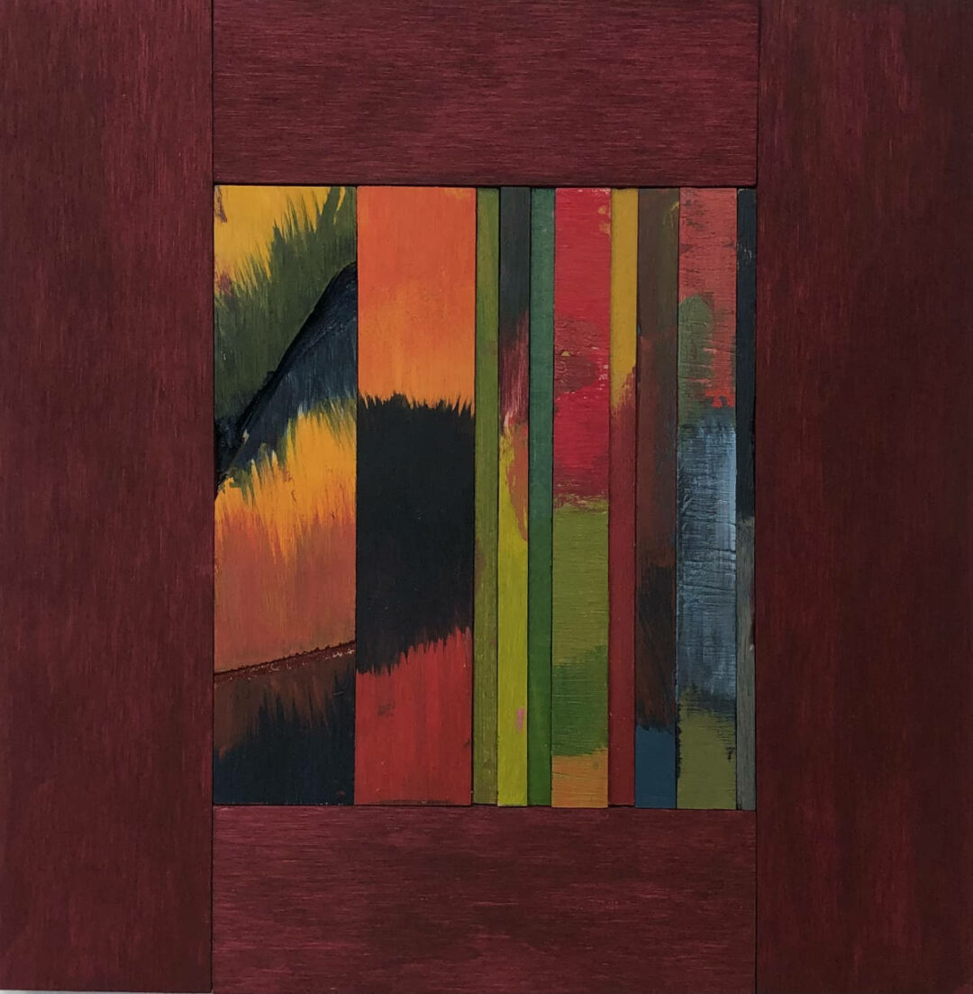 Steven Hurwitz - Untitled 3 - painted wood construction - 11inH x 11inW x 1inD
