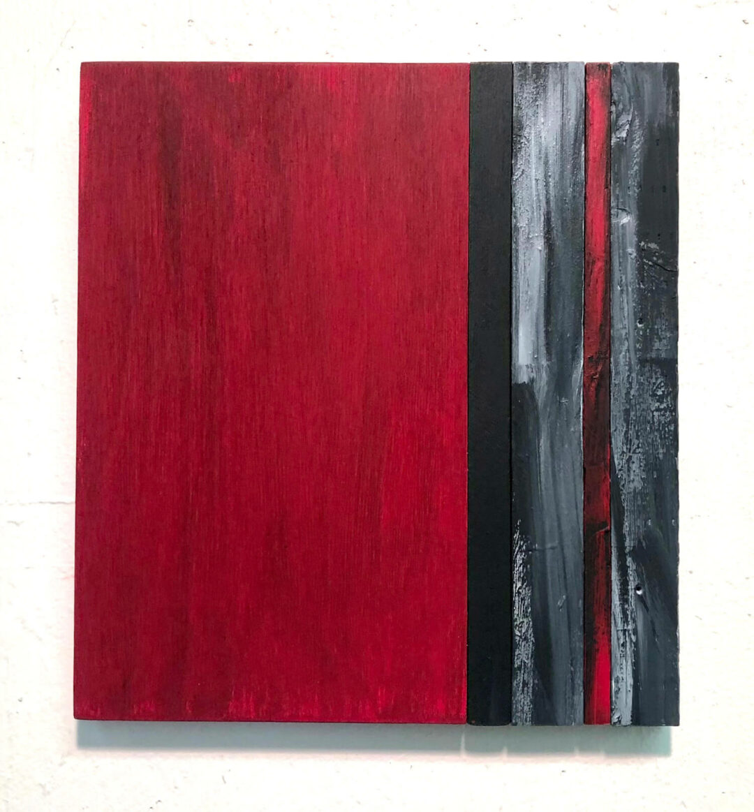 Steven Hurwitz - Right Through My Heart - painted wood construction - 9inH x 9inW x 1inD