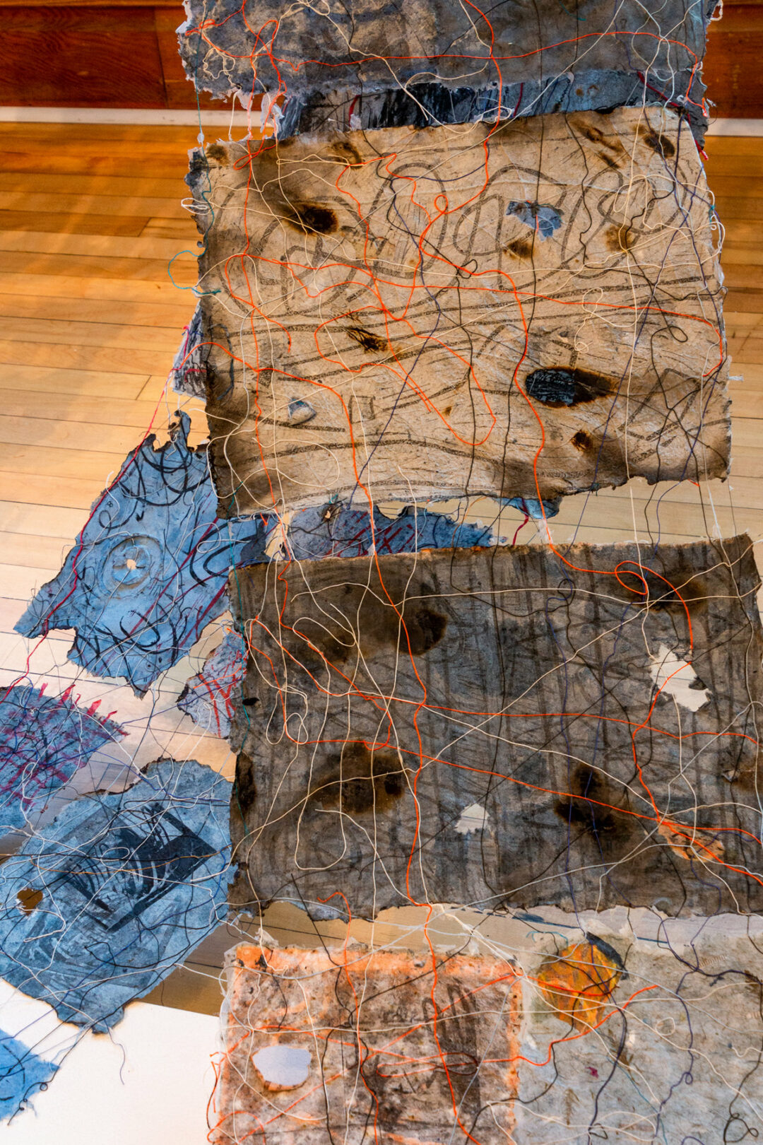 Jane Ingram Allen and Jami Taback - Detail of Mixed Media Installation 12 Panels - Each 2' x 15