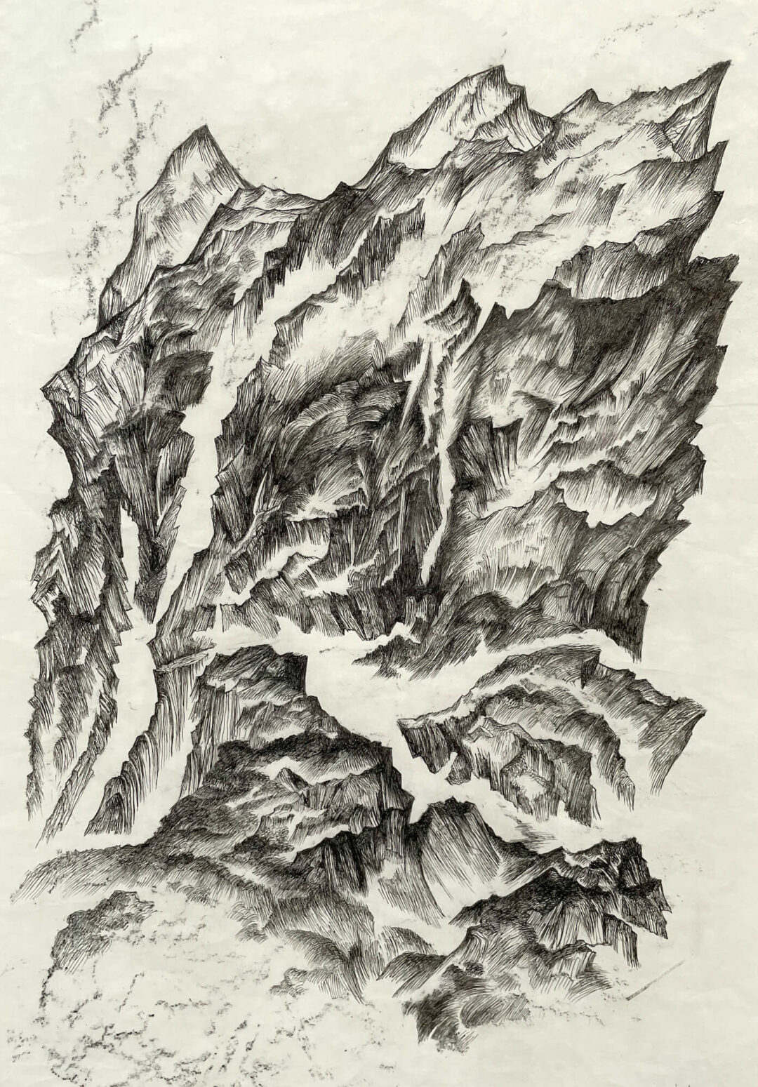 Zea Morvitz - Eccentric Refuge - ink on paper - 28x21