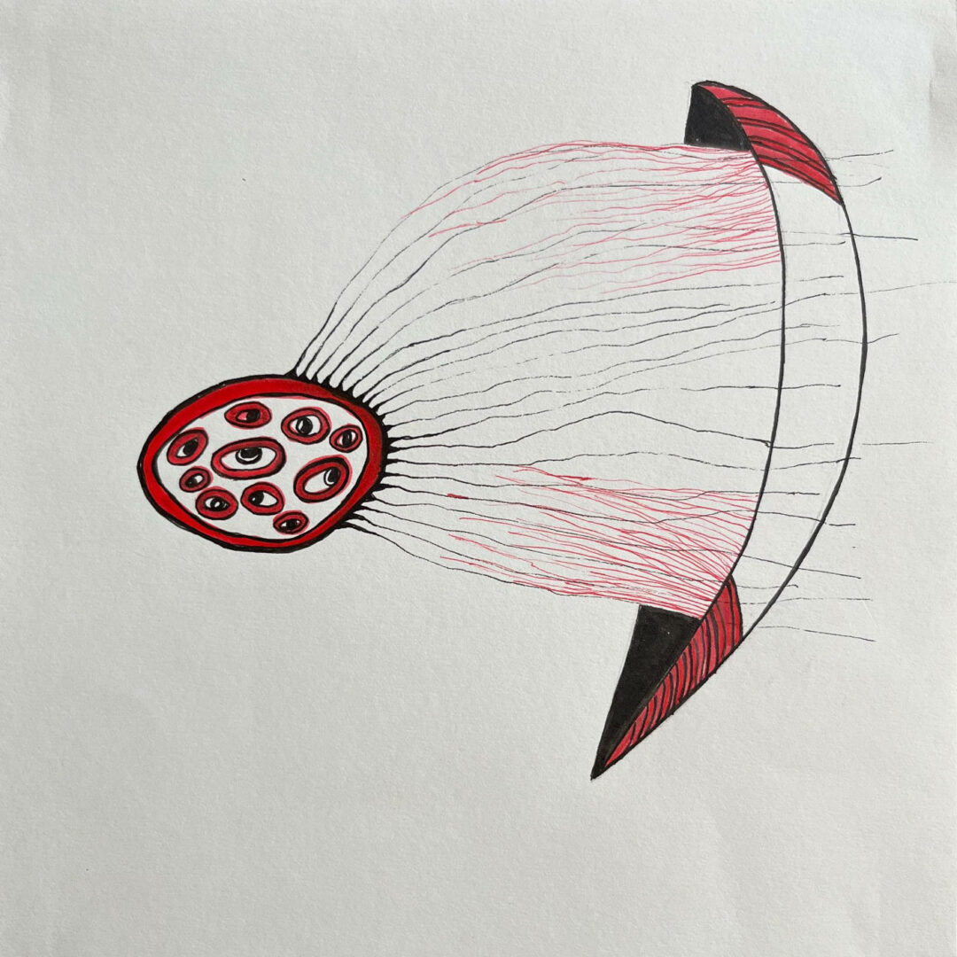 Ellen Vogel - I Only Have Eyes For You - Ink Pens - 9in x 9in