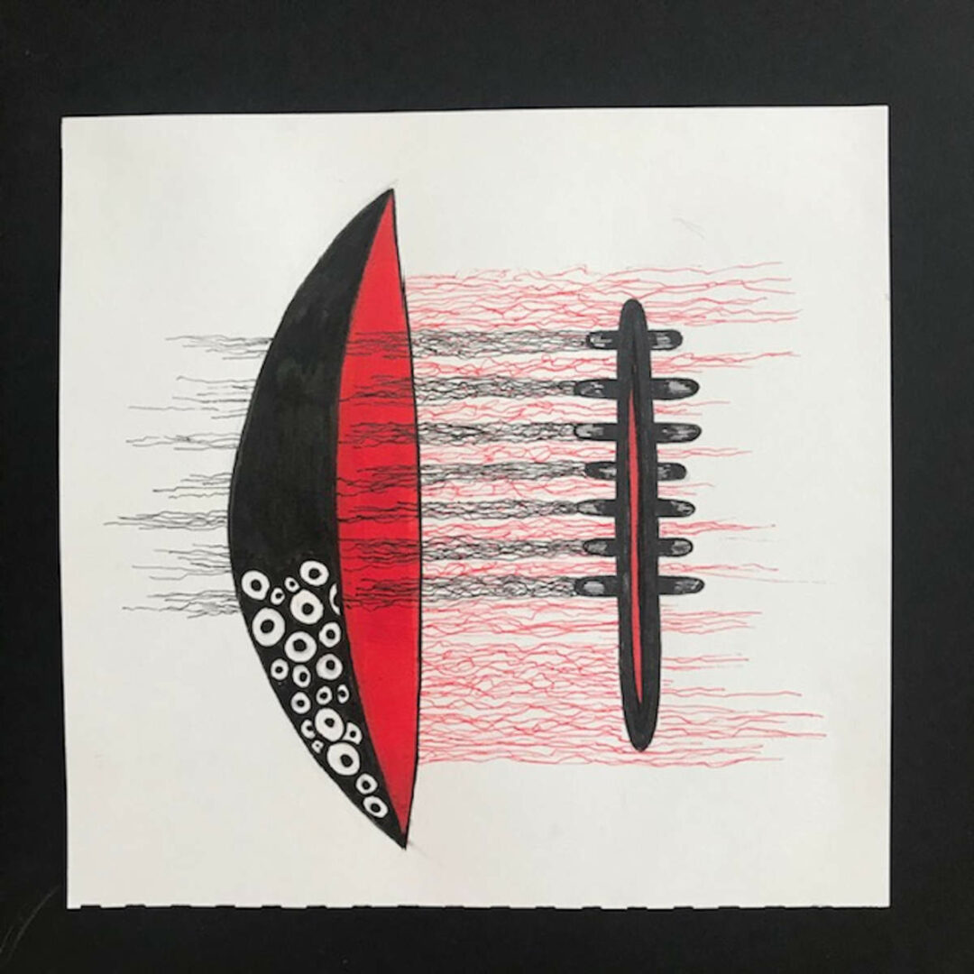 Ellen Vogel - Untitled - Acrylic Ink and Pen - 9in x 9in