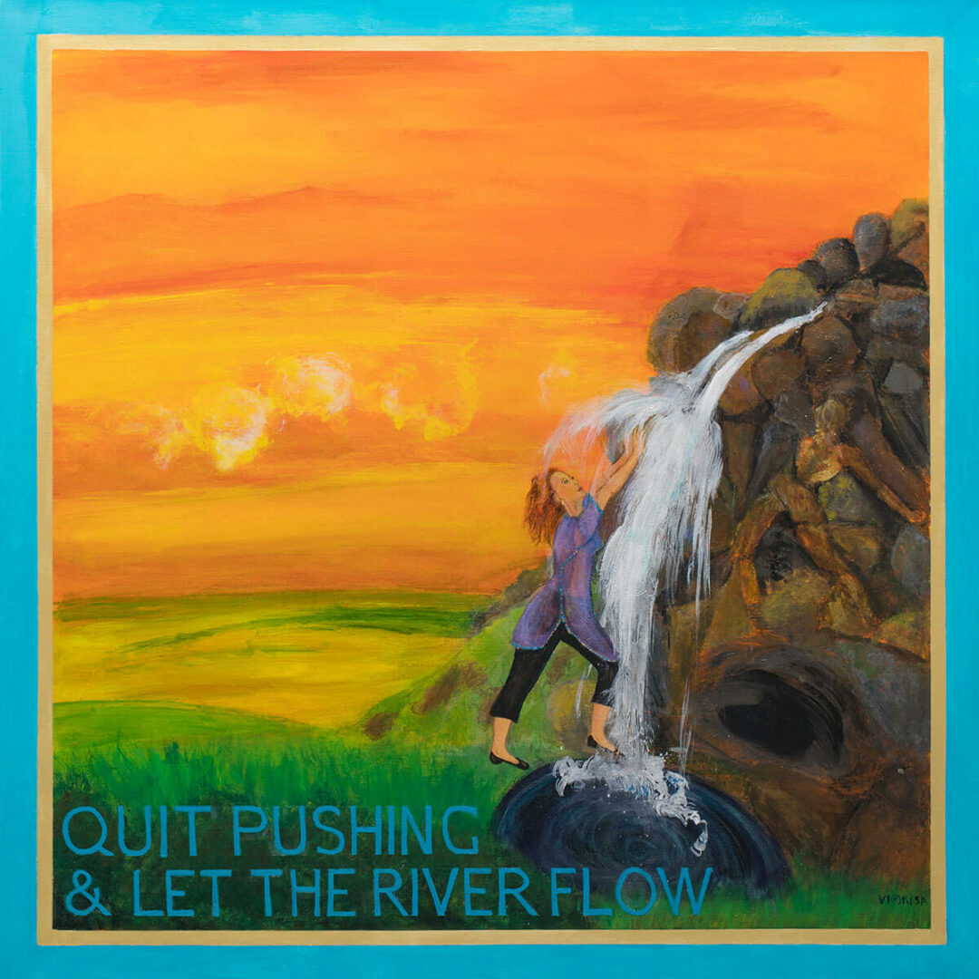 Vickisa - Quit Pushing - Mixed Media - 36in x 36in