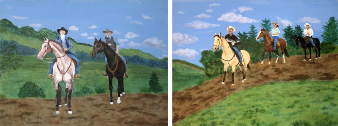 Vickisa - Men on Horses - Diptych
