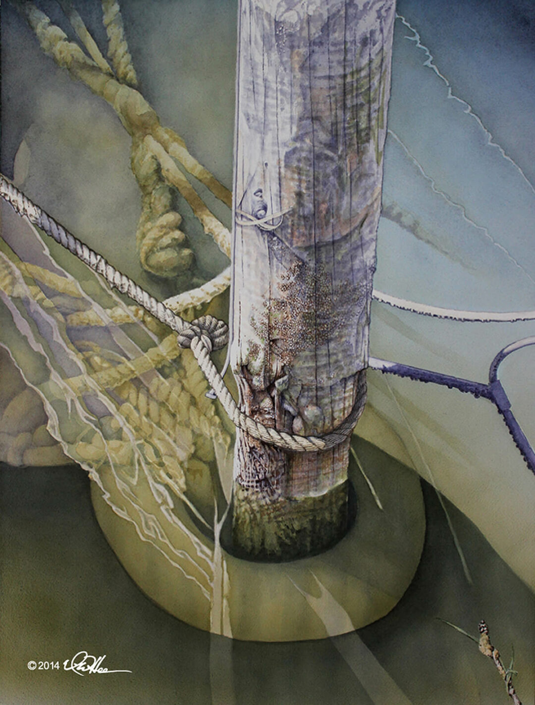 Nelson Hee - Mooring 17 - Watercolor - 29x23