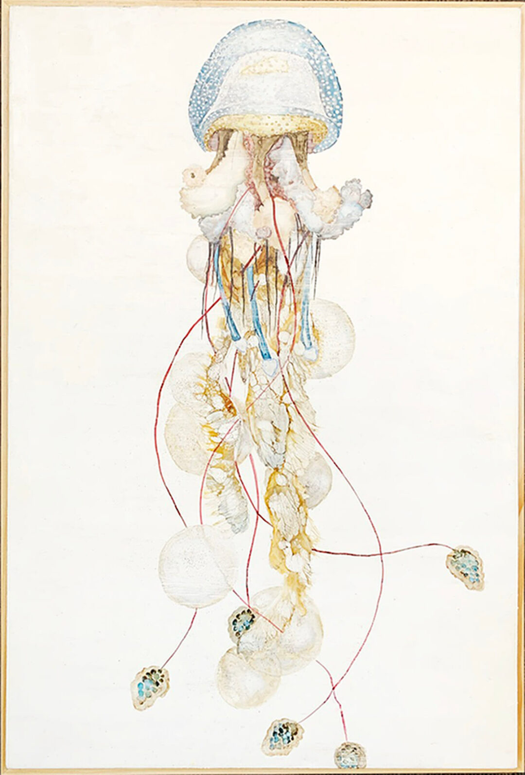 Paula Busch - Endangered Species 22 - Alcohol inks and shellac on encaustic - 24x16