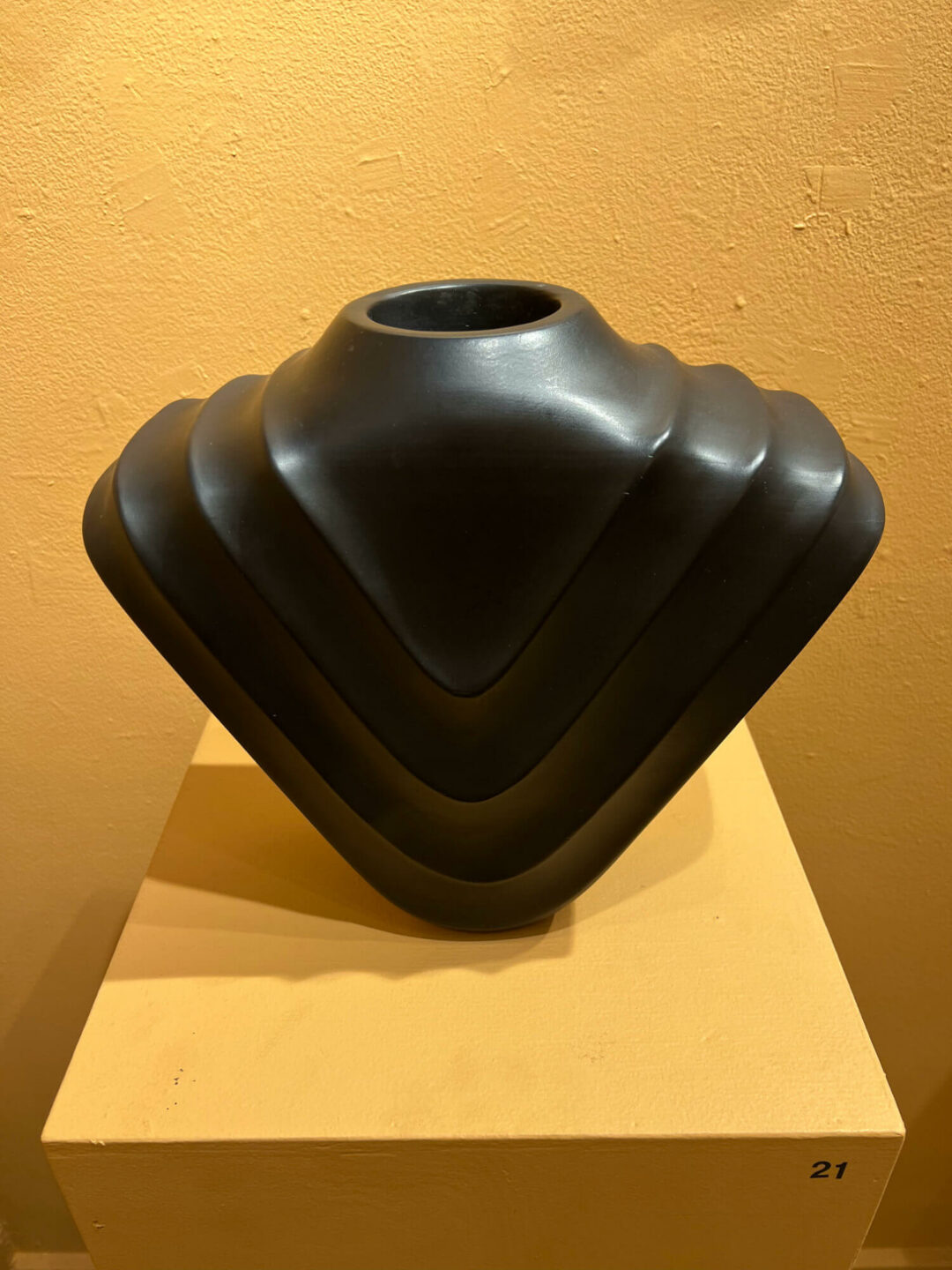 Bruce Mitchell - NECKLACE VASE - 2103 - Painted redwood - 12in x 12.75in × 5.5in