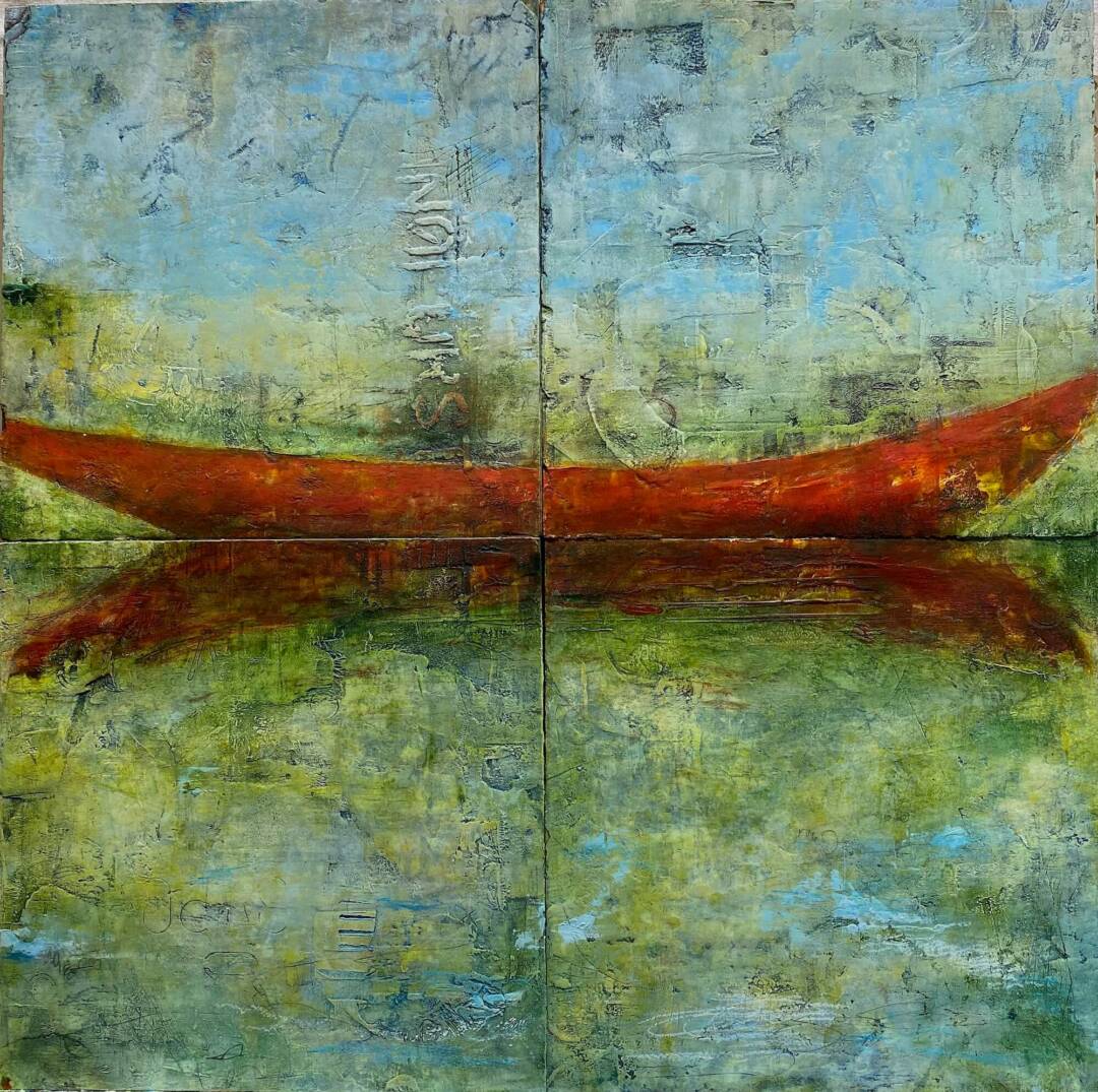 Kelley Berg - Dreamboat V Currach - oil cold wax - 24x24