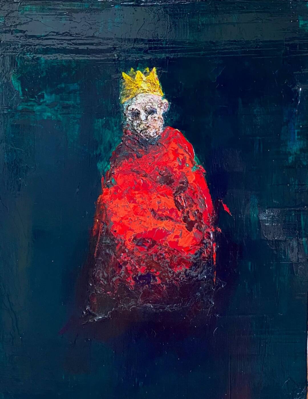 Kelley Berg - Stupid Little King - acrylic media - 8x11
