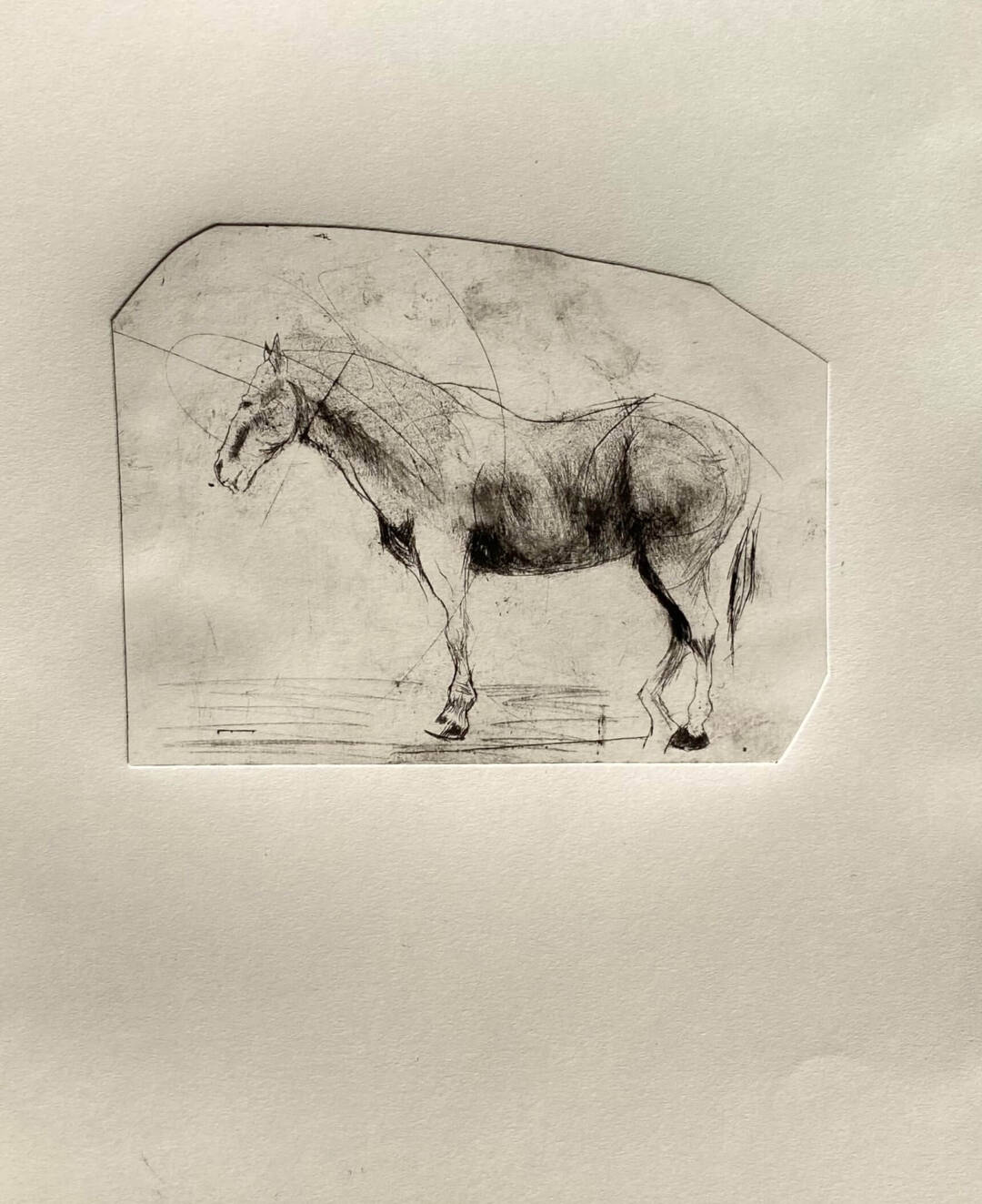 Kelley Berg - Workhorse - drypoint - 12x9 - 2023