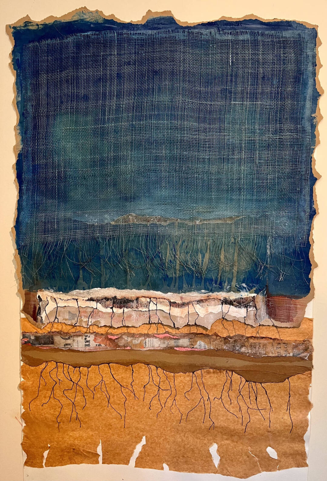 Ellen Vogel Lamina mixed media 37x25 framed