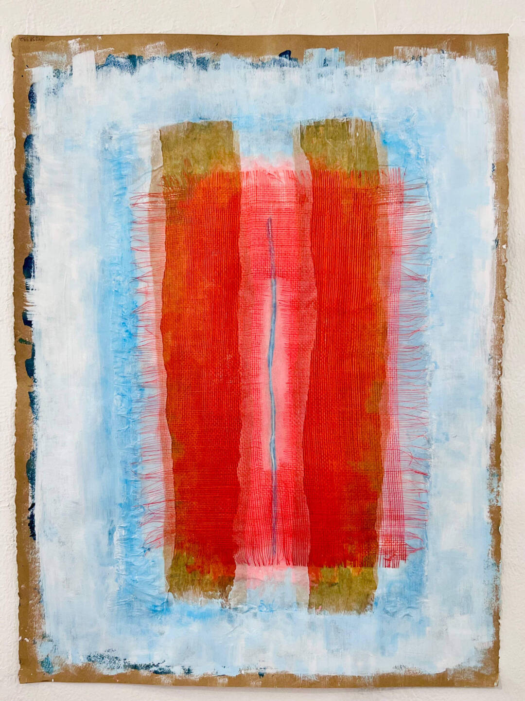 Ellen Vogel - Tender Mercies - mixed media on unbleached paper - 25in x 37in framed