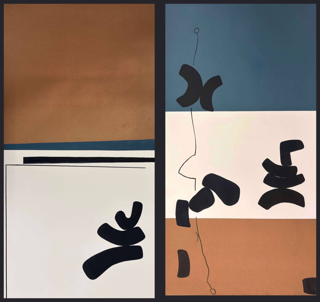3 - Austin Buckingham - Untitled 11 Diptych - Monotype - 40in x 40in
