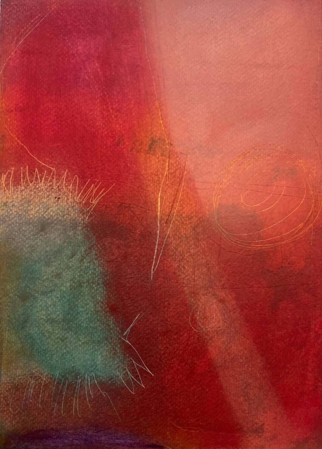 Tonia Sassi - Beneath the Surface - Oil stick on paper - 20in x 16in