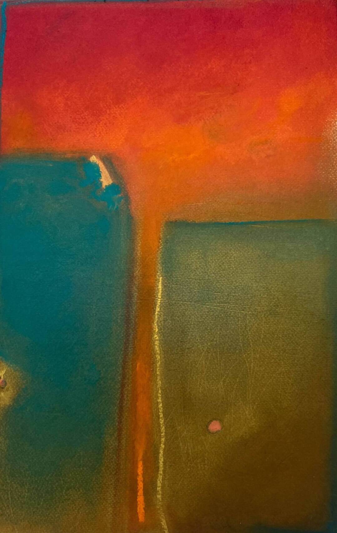 Tonia Sassi - Interior - Oil stick on paper - 20in x 16in
