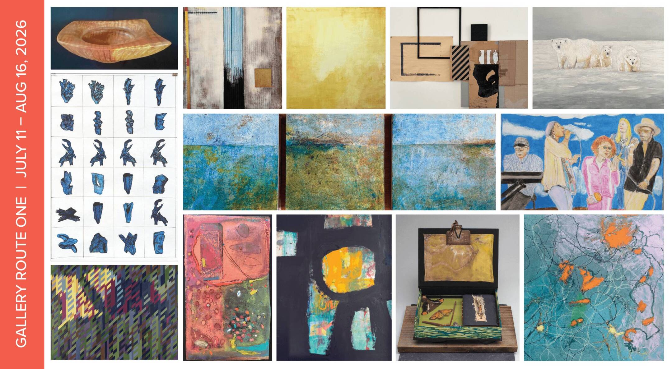 GRO Annual Members Show 2026-featured GRO Annual Members Show, July 11–August 16, 2026 postcard showing a grid of 13 artworks
