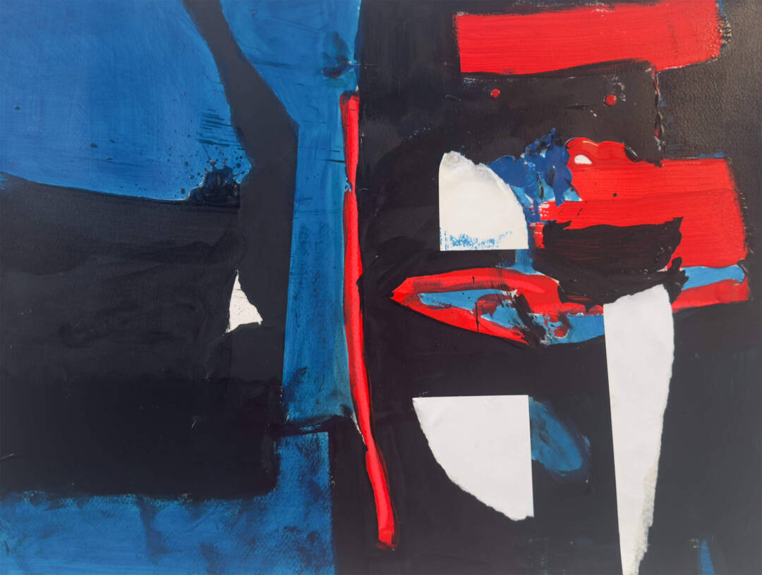 Mary Ann Leff - Just The Basics - Acrylic and collage on paper - 24in x 16in