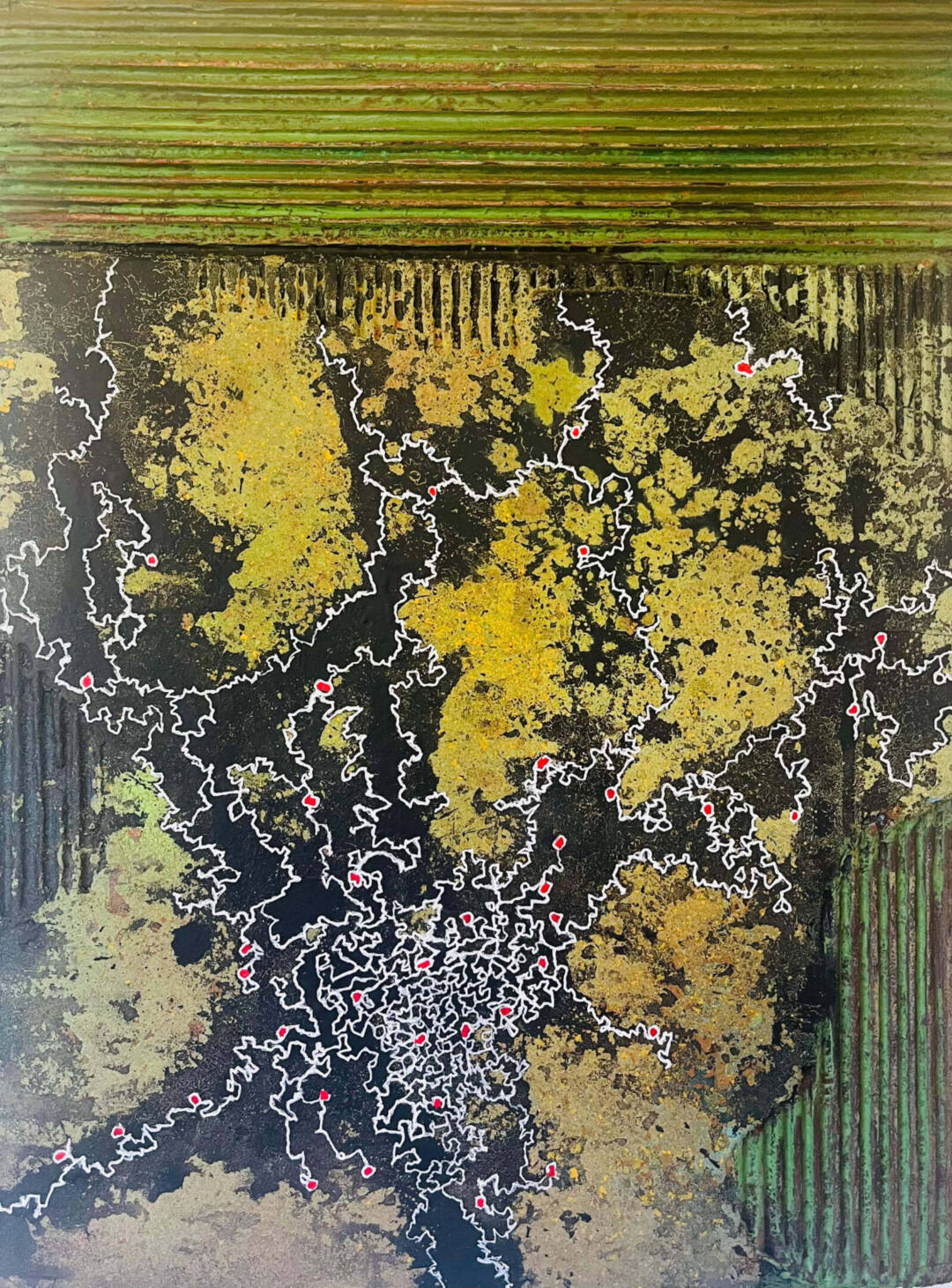 Will Thoms - Findings - Mixed media on corrugated cardboard - 17in x 13in